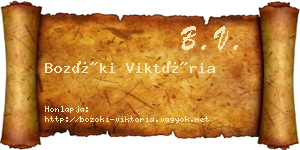 Bozóki Viktória névjegykártya
